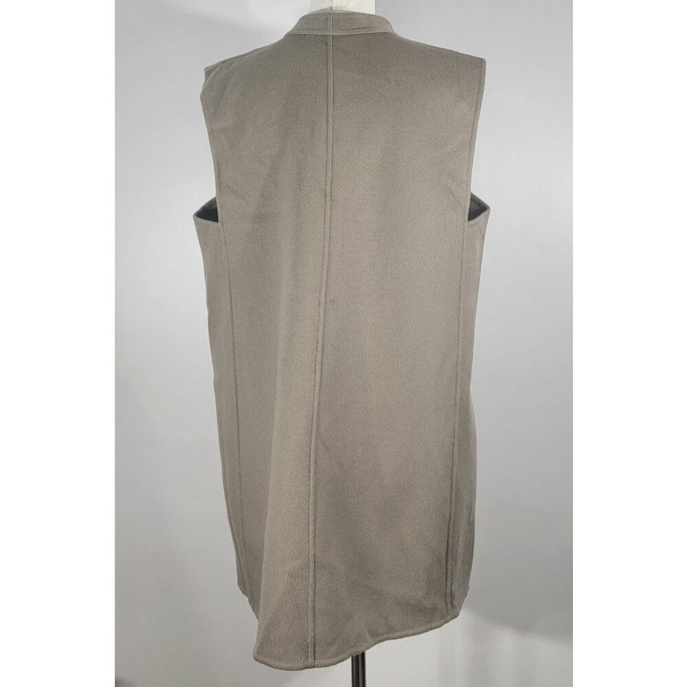 Lafayette 148 NY 100% Cashmere Taupe Long Vest with Monili Detail, Womens Size L - Picture 5 of 11